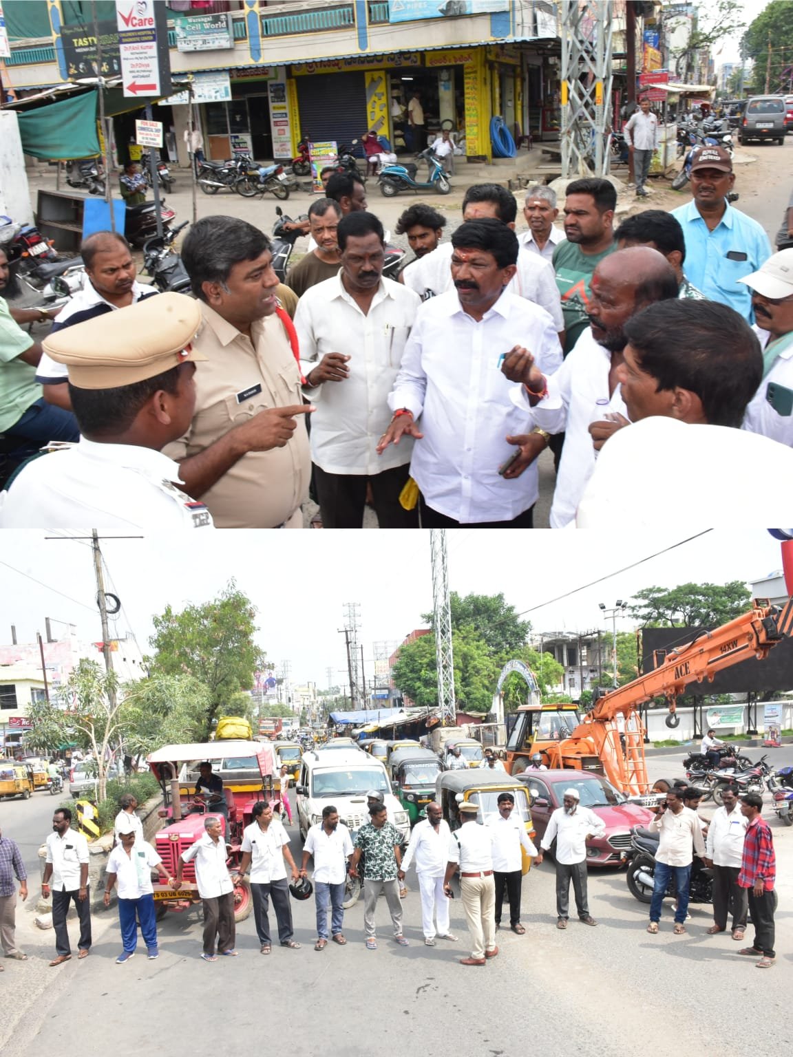 స్మశాన వాటిక దారి మూసివేతపై నిరసన