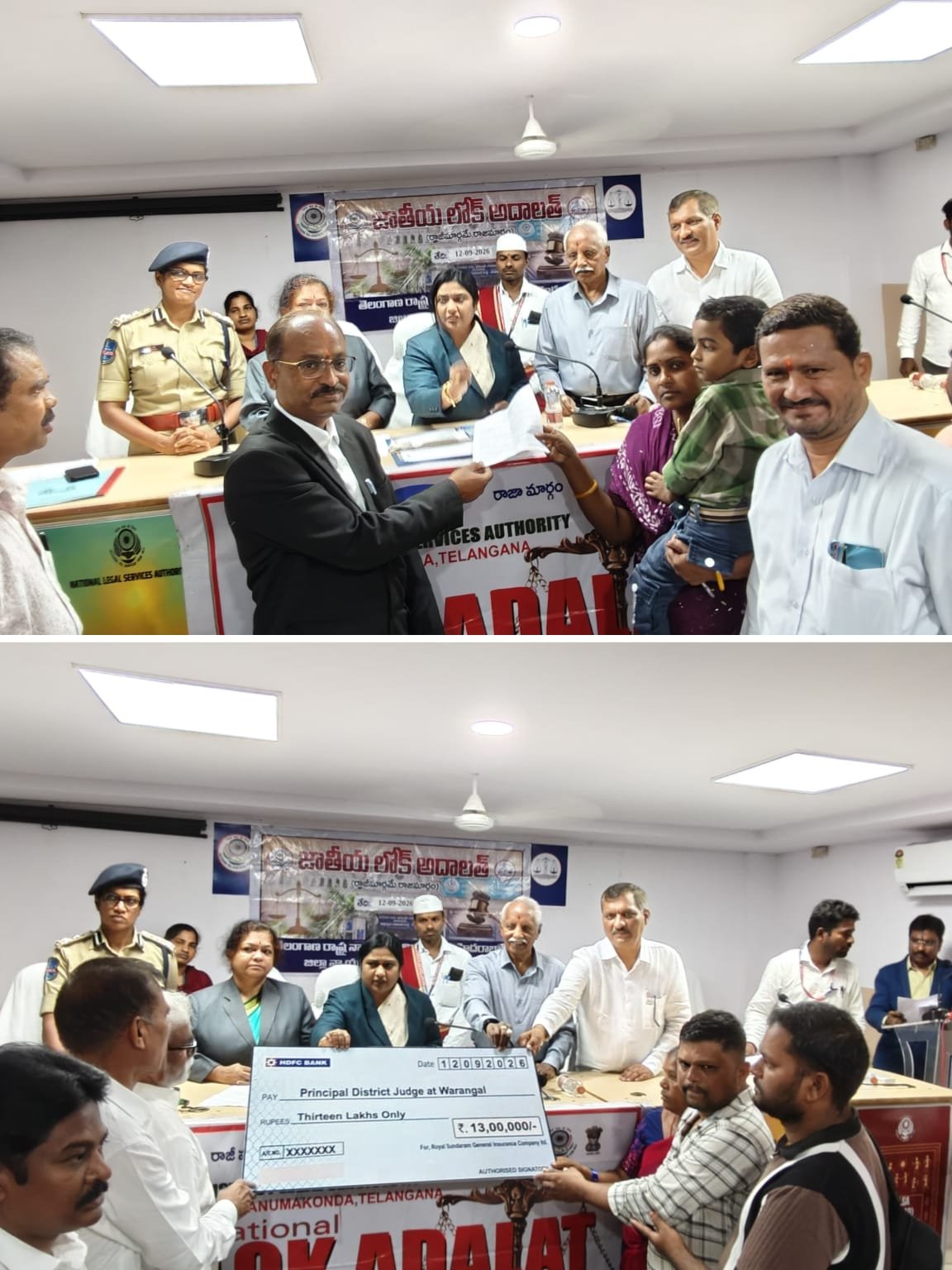 జాతీయ లోక్ అదాలత్ ప్రారంభం వరంగల్,హనుమకొండ జిల్లాల్లో ప్రారంభించిన ప్రధాన న్యాయమూర్తులు